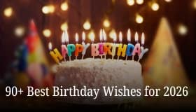 birthday wishes quotes for 2026 with cake and candles